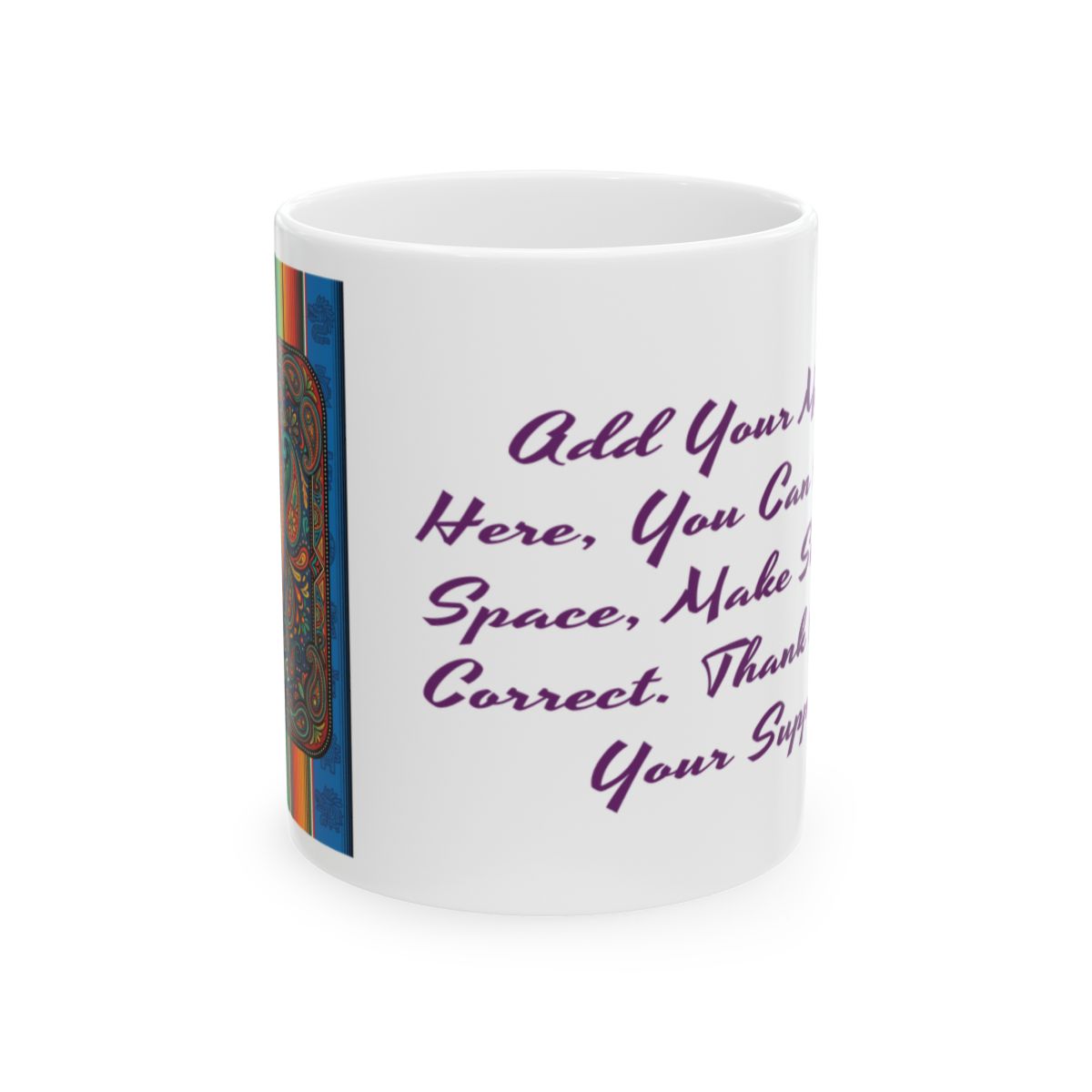 Colorful Virgen de Guadalupe Mug, Vibrant Printed Coffee Cup, Personalized Ceramic Gift, Religious Art, BPA-Free, Ideal Christmas Present