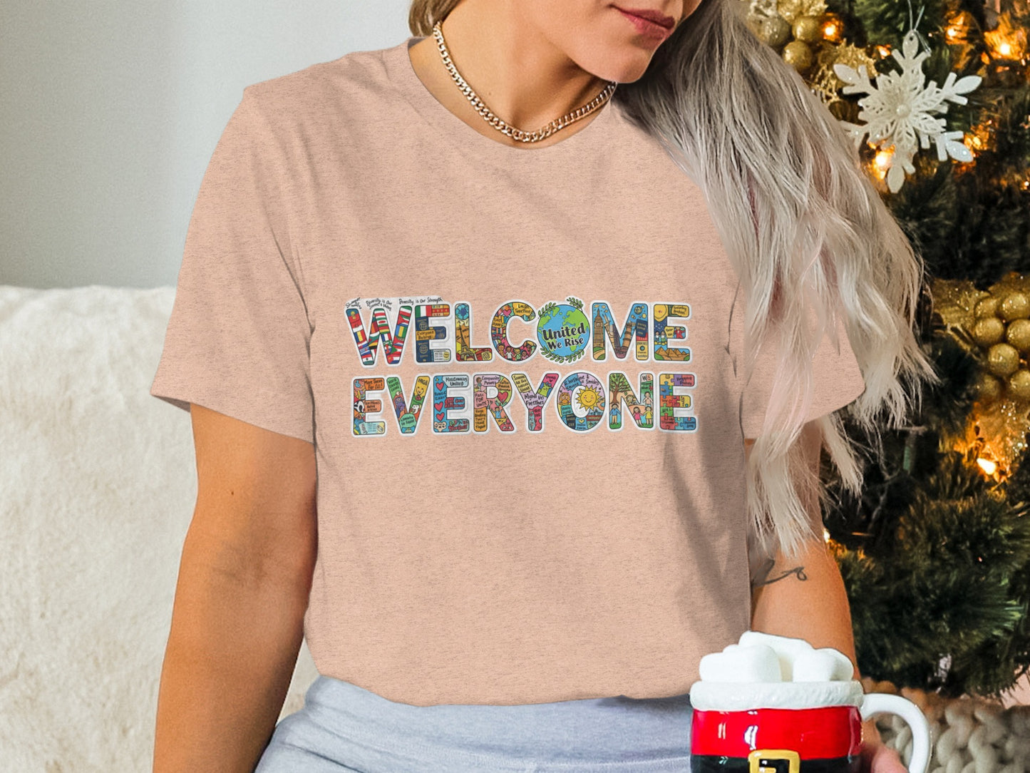 Welcome Everyone Colorful Graphic T-Shirt