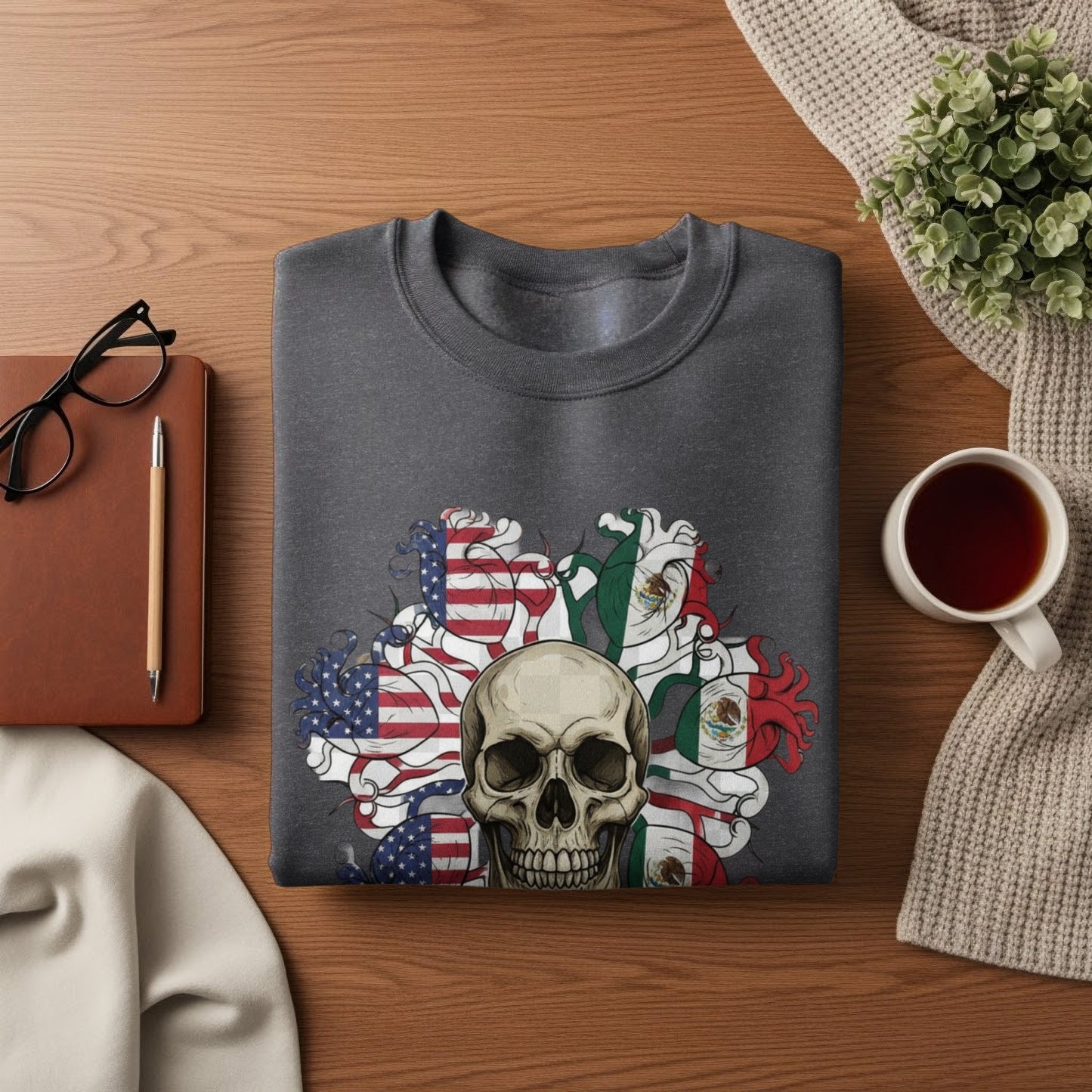 Skull Combined Flags Dark Sweatshirt product