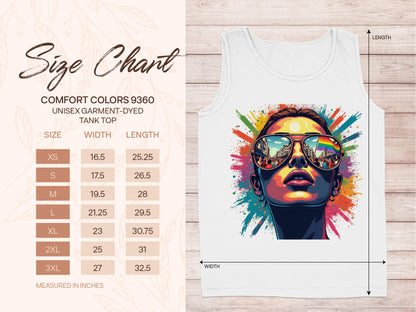 Vibrant Artistic Sunglasses Design Tank Top product type