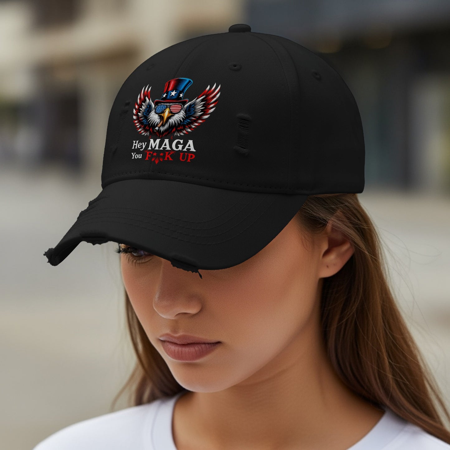 Hey MAGA You Fuck Up Graphic Adjustable Cap product