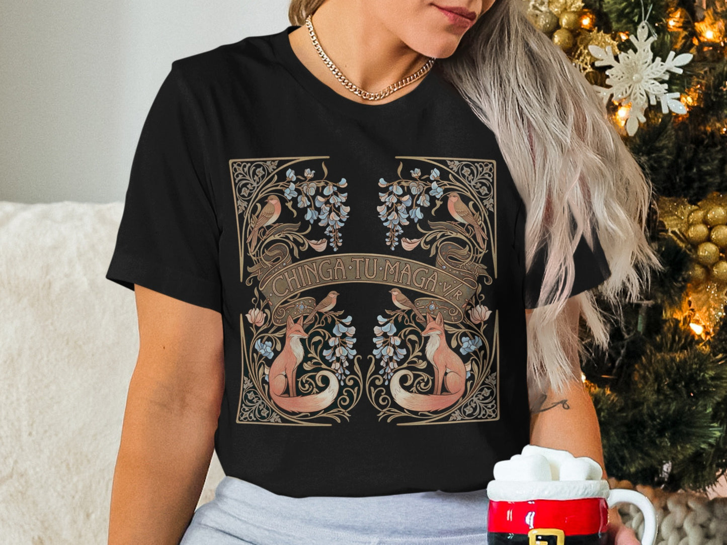 Festive Holiday Kangaroo Graphic T-Shirt for Celebrations