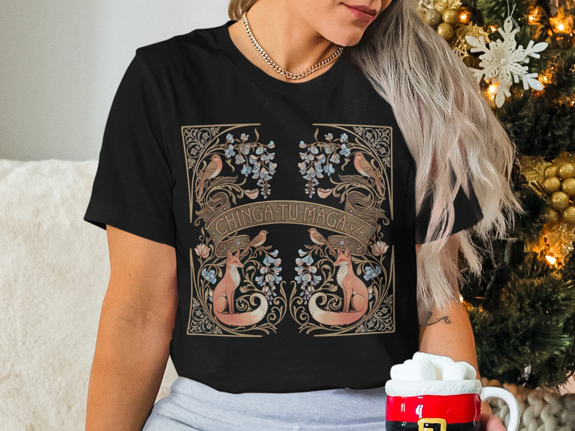 Festive Holiday Kangaroo Graphic T-Shirt for Celebrations