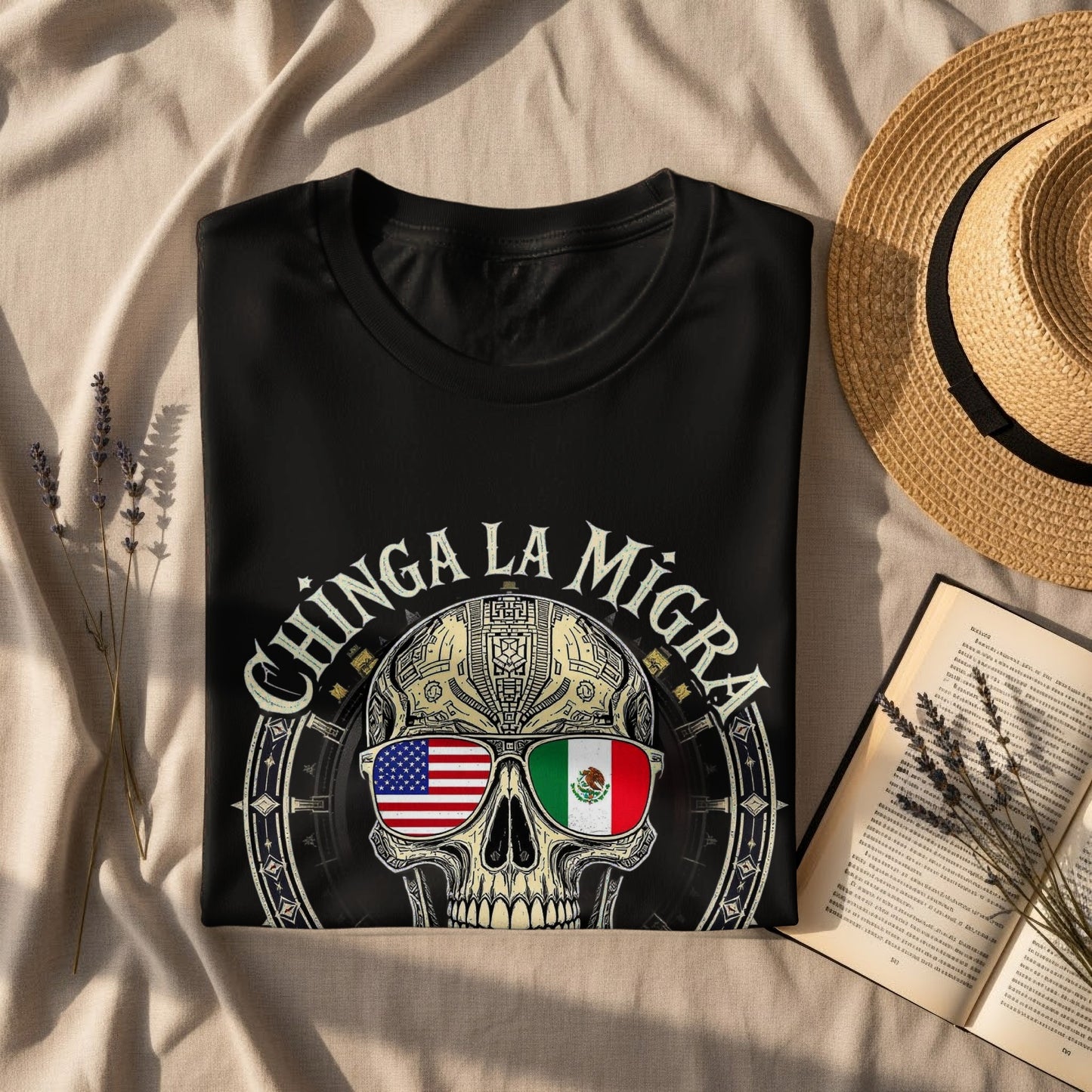 Chinga La Migra Skull Design T-Shirt product type