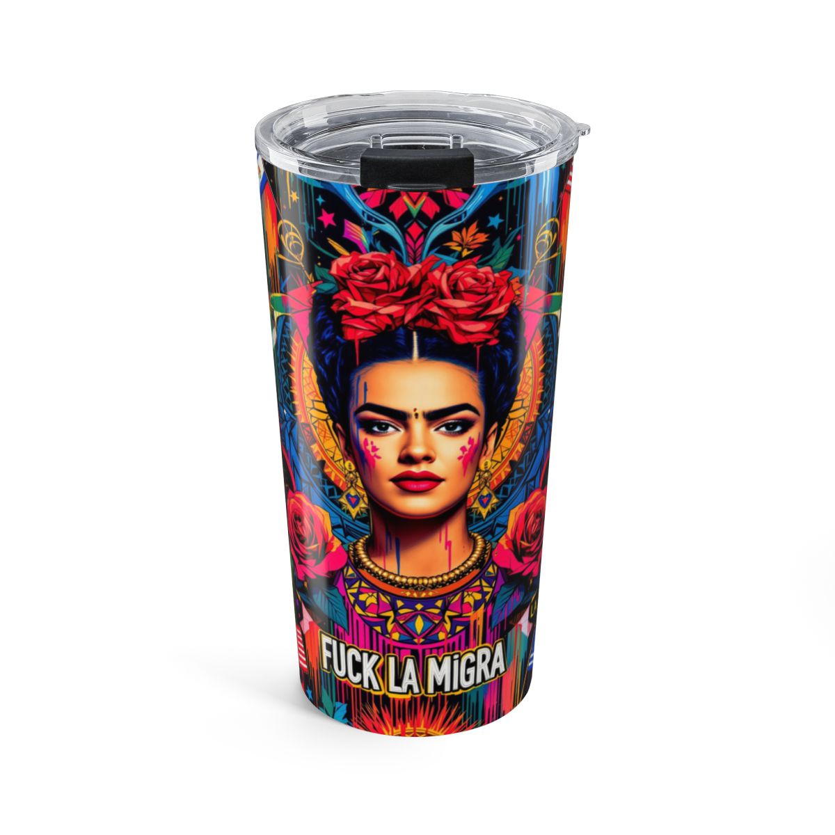 Vibrant Frida Art with Roses Insulated Tumbler