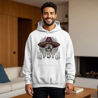 Colorful Skull and Floral Design Graphic Hoodie