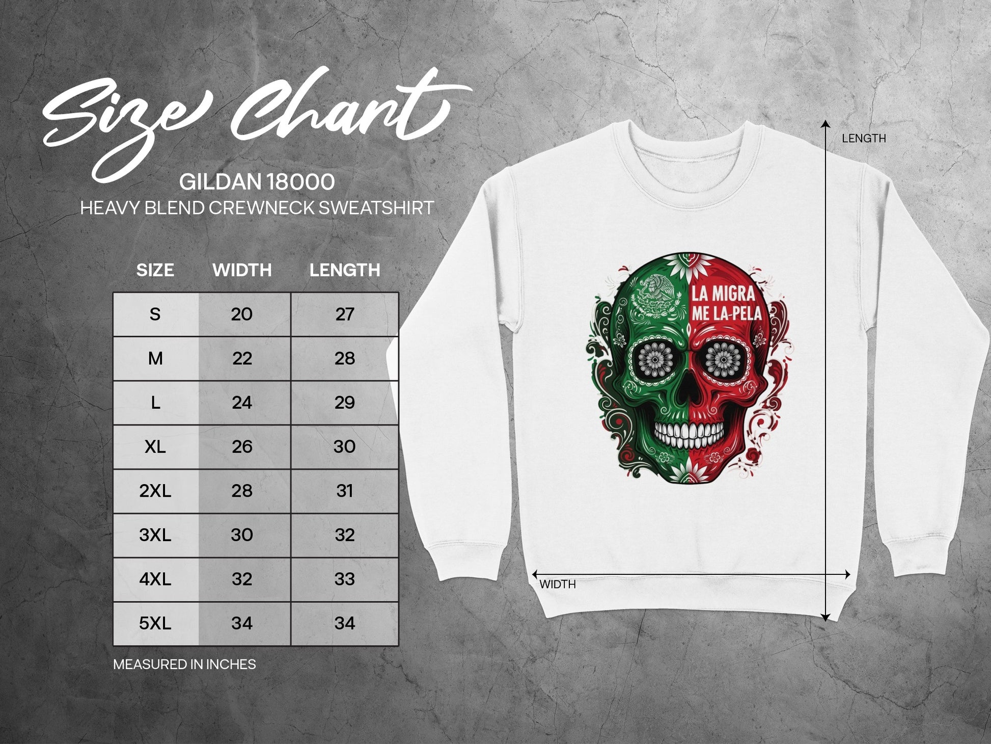 La Migra Me La Pela Skull Sweatshirt product type