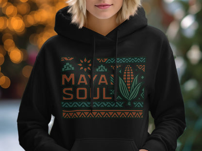 Mayan Soul Corn Pattern Design Hooded Sweatshirt product