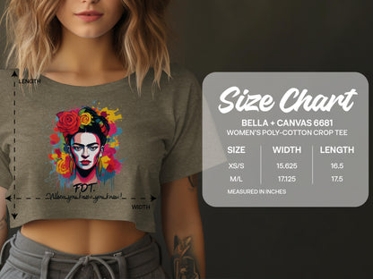 Floral Face Art Colorful Women's Crop Tee product