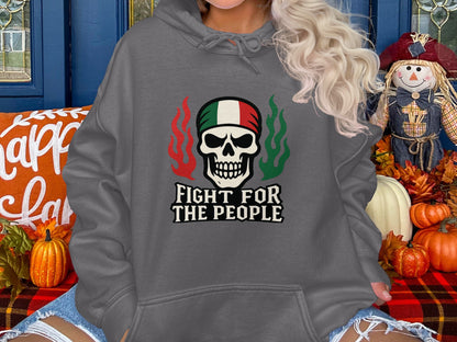 Fight For The People Skull Graphic Hoodie product