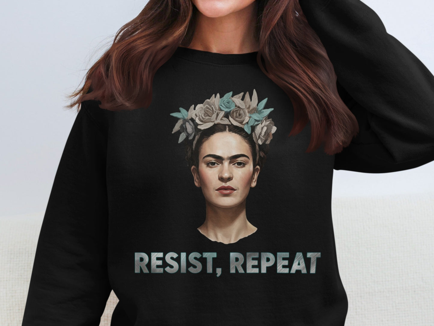 Resist Repeat Artistic Portrait Sweatshirt