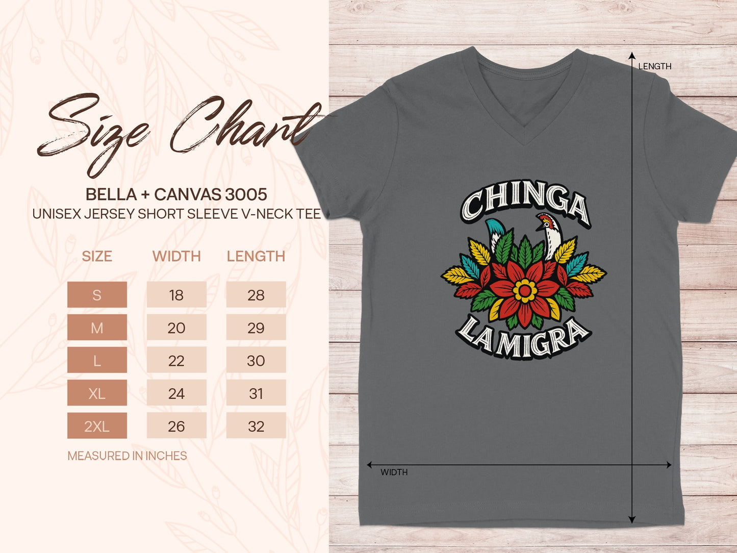 Chinga La Migra Graphic Unisex V-Neck Tee product