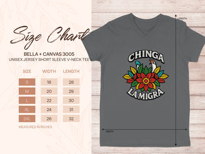 Chinga La Migra Graphic Unisex V-Neck Tee product
