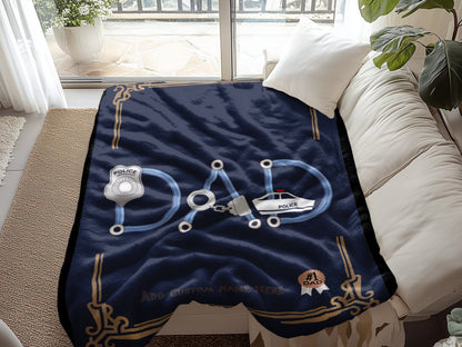 Police Badge and Handcuffs Design Cozy Blanket product