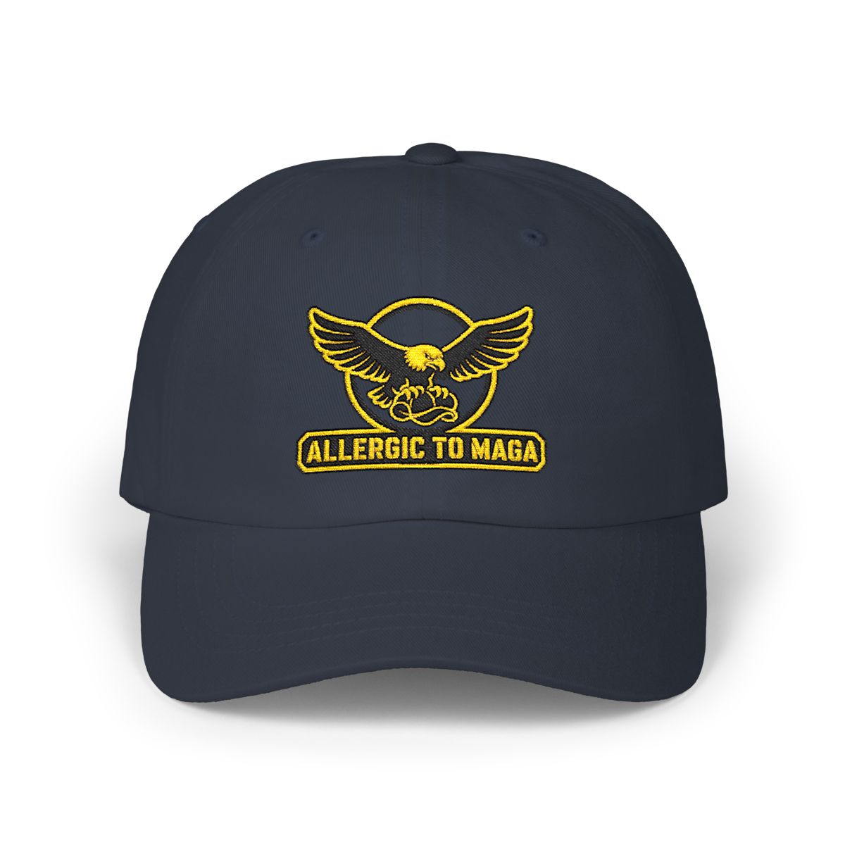 Allergic To Maga Embroidery Funny Hat Top Quality| Anti Trumpt Hat