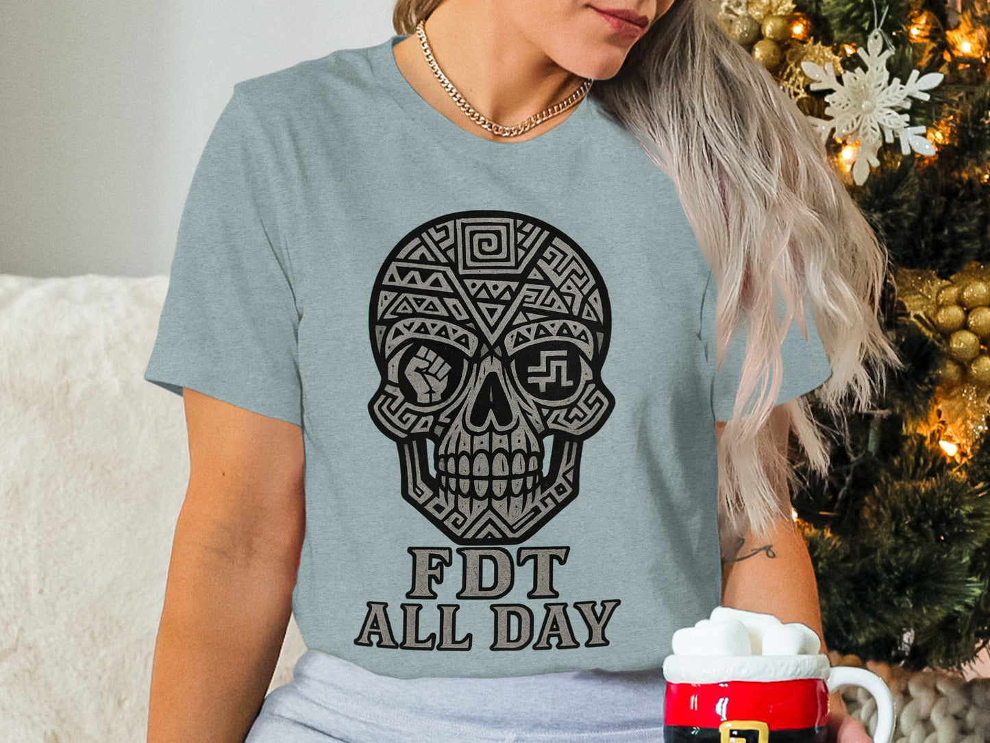 FDT All Day Skull Graphic Tee Perfect for Casual Wear