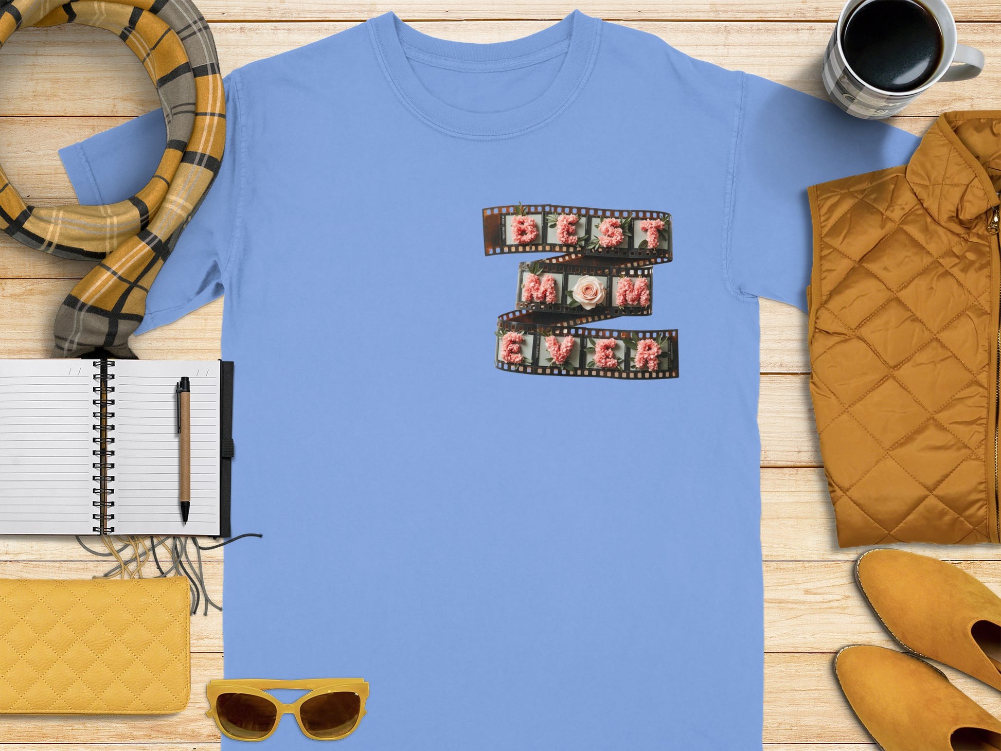 Best Mom Ever Film Strip Graphic Blue T-Shirt product