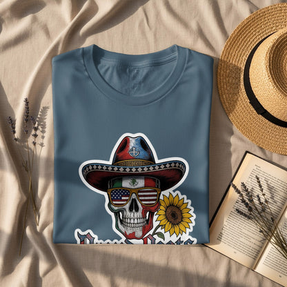Patriotic Skull with Sunflower Hat T-Shirt great product