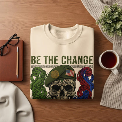 Inspirational Skull Design Be The Change T-shirt