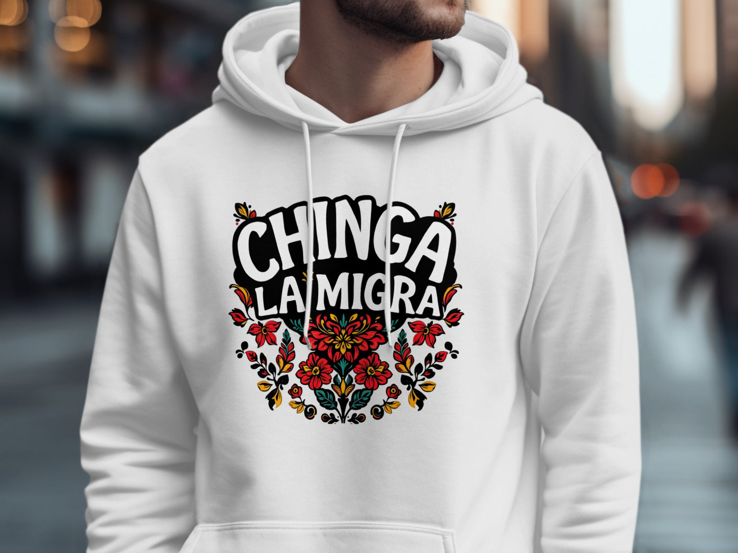 Chinga La Migra Floral Print Hoodie product type