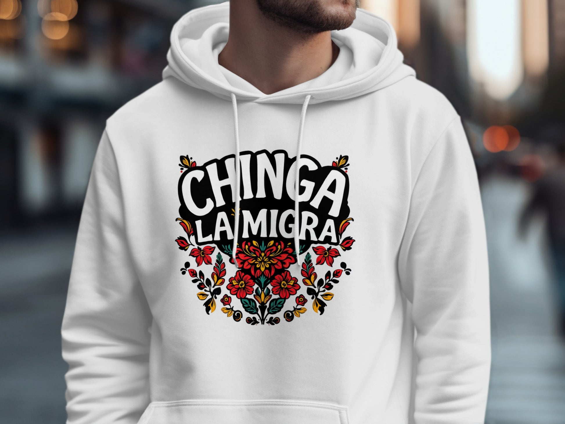 Chinga La Migra Floral Print Hoodie product type