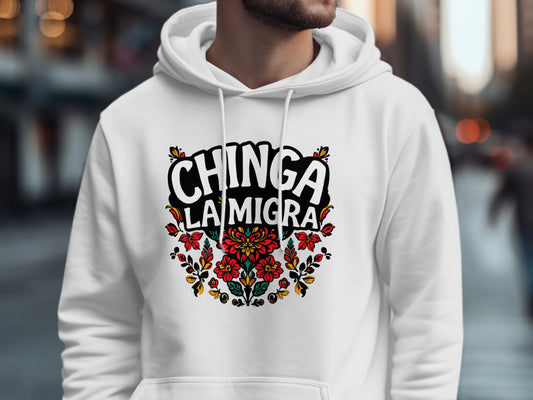 Chinga La Migra Floral Print Hoodie product type