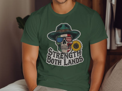 Strength Both Lands Skull Graphic T-Shirt product