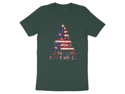 Be The Good In The World American Flag Tree Shirt