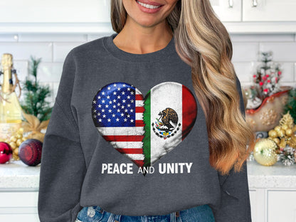 Peace and Unity Heart Design Graphic Sweatshirt product