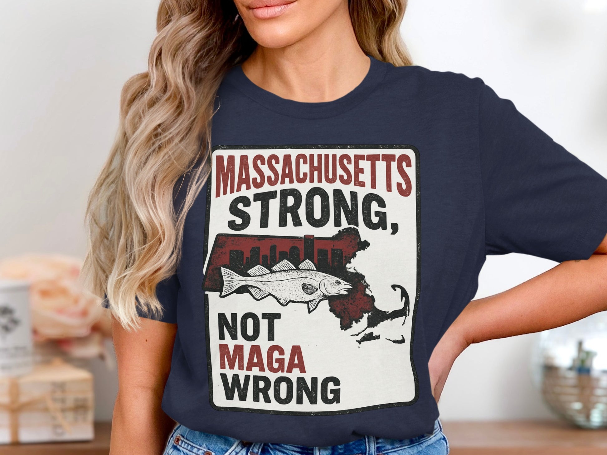 Massachusetts Strong Not Maga Wrong T-shirt product