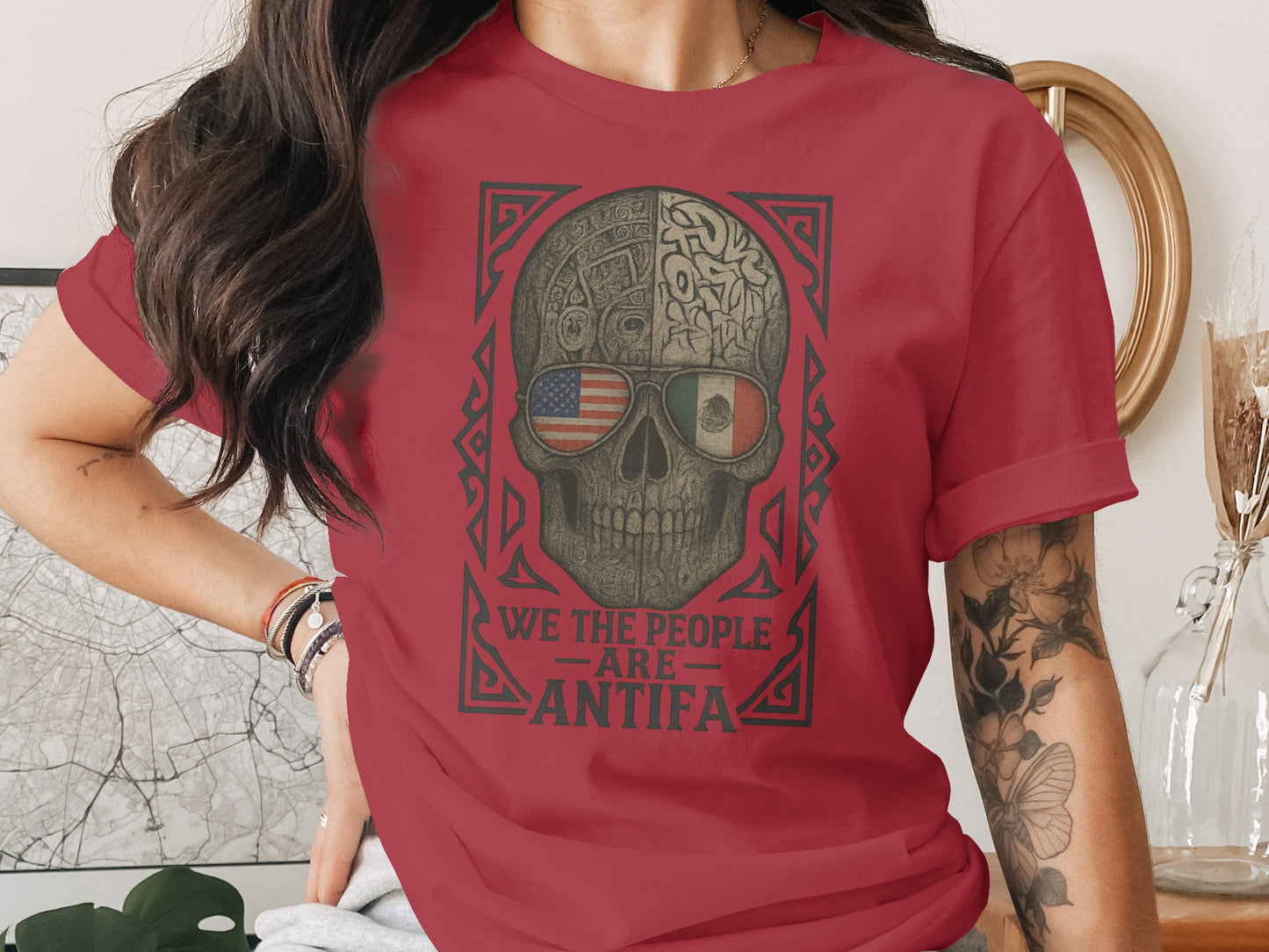 We The People Are Antifa Skull Graphic T-Shirt
