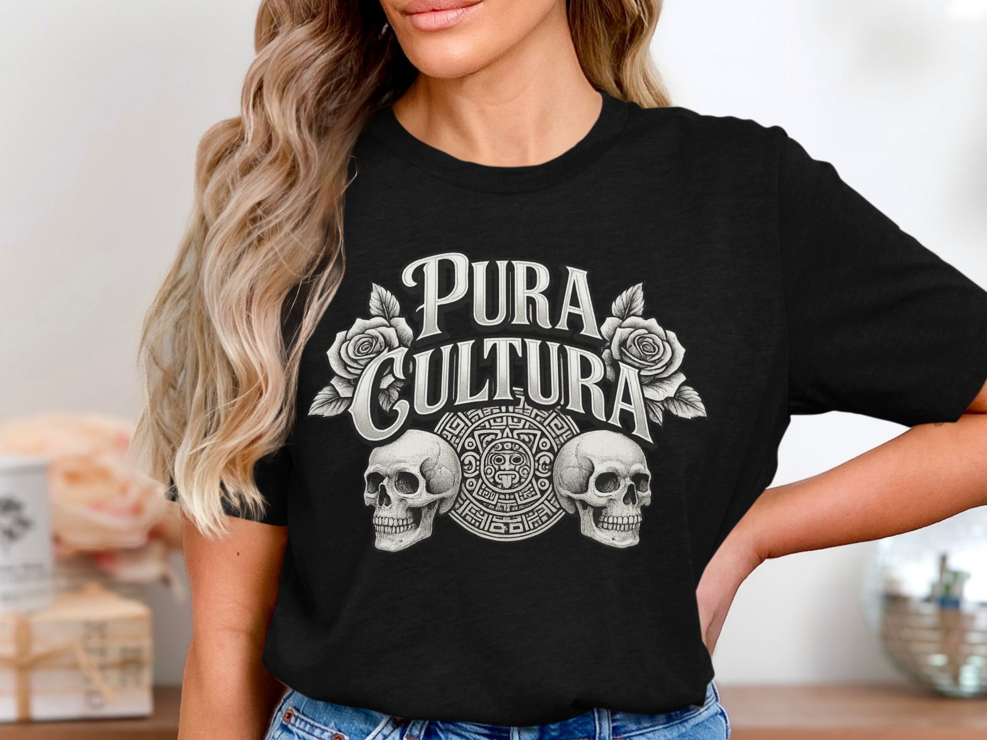 Pura Cultura Skull and Rose Design Shirt product type