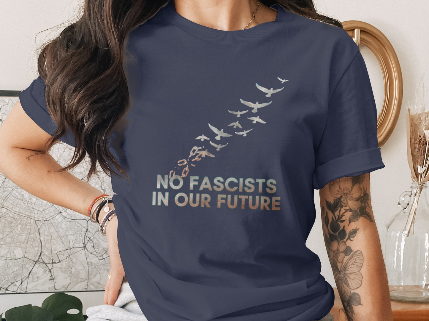 No Fascists In Our Future Statement T-Shirt
