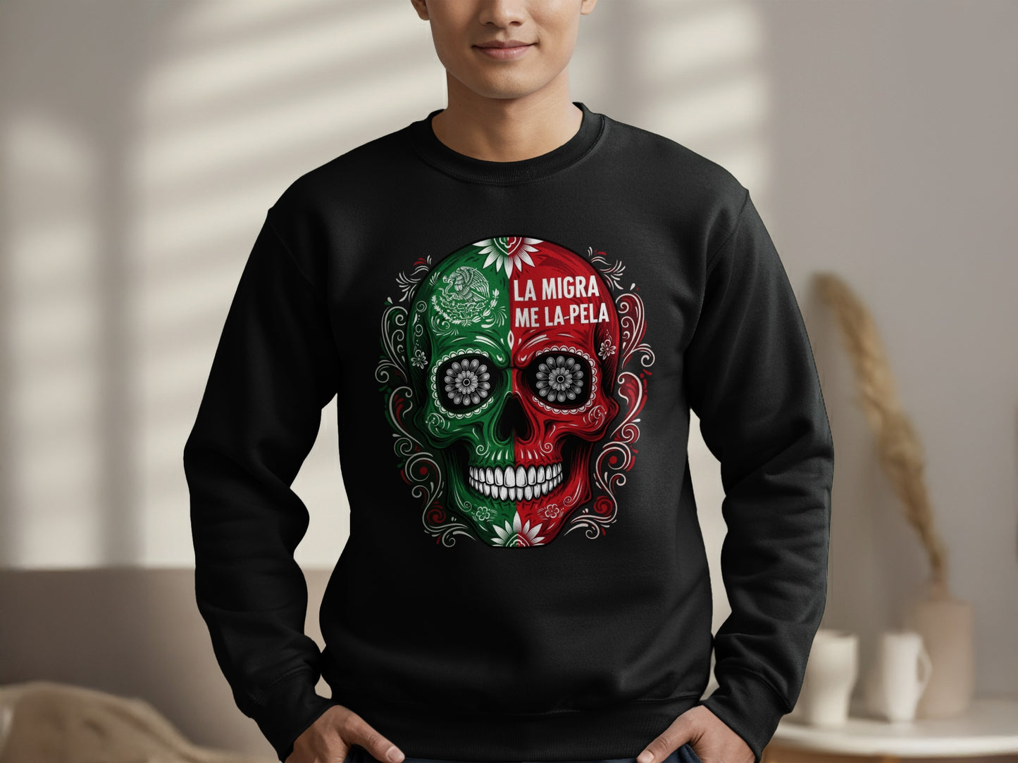 La Migra Me La Pela Skull Graphic Sweatshirt product type