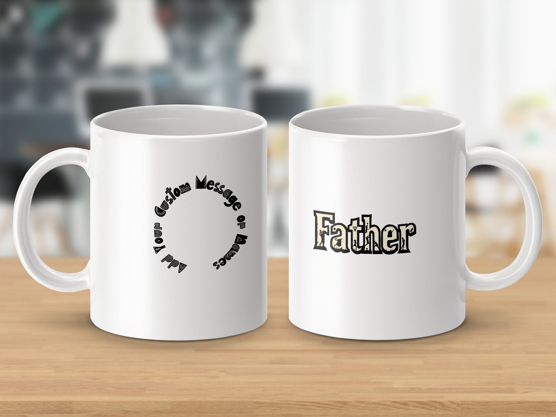 Custom Message Father Design White Coffee Mug product