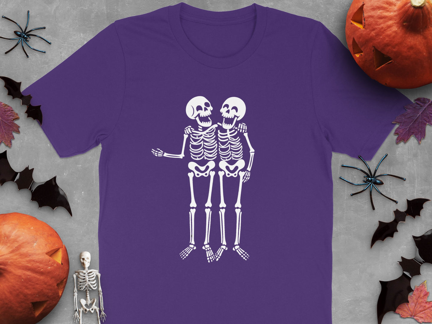 Dual Skeleton Design Purple Halloween Shirt product type