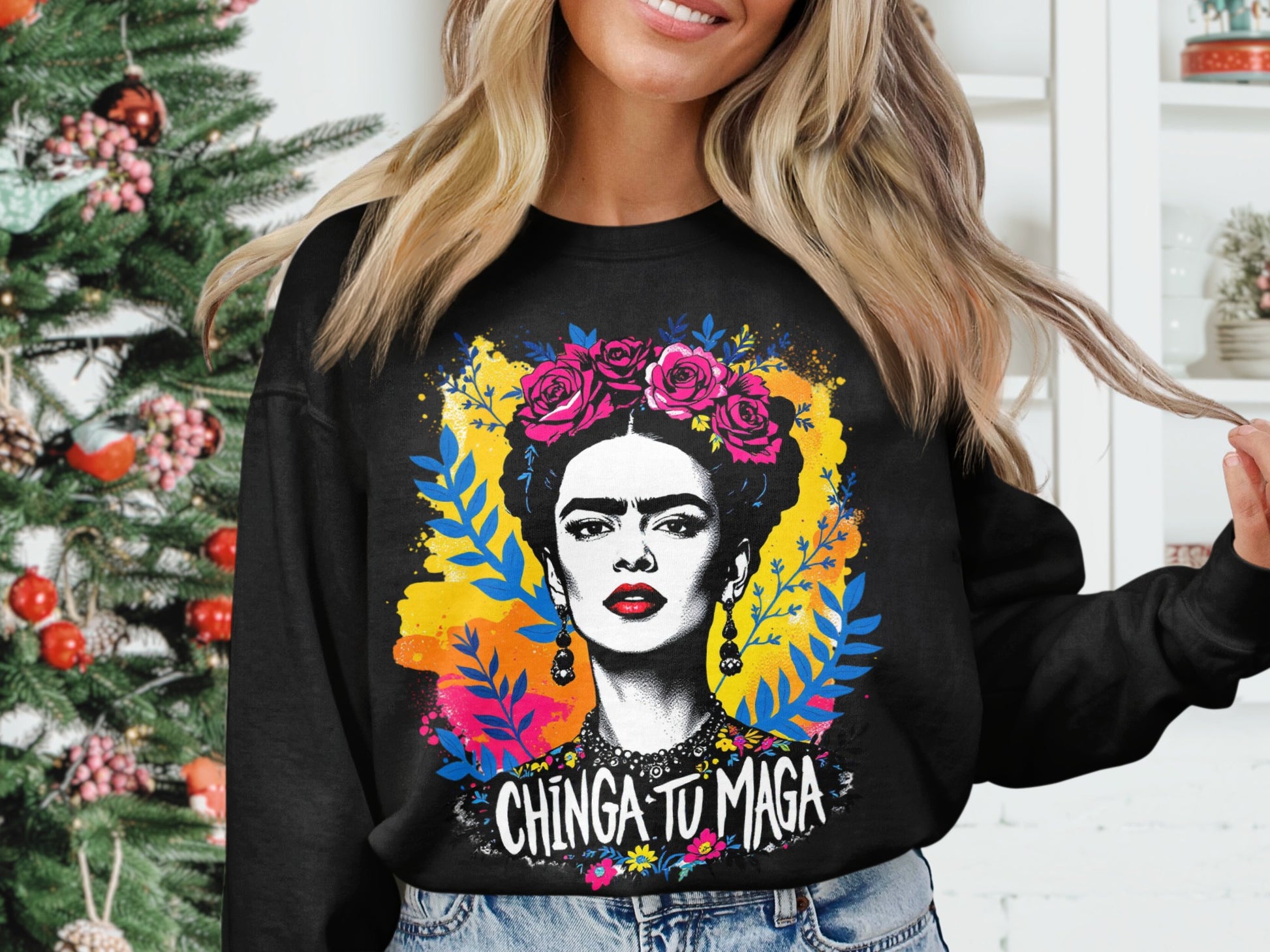 Bright Artistic Chinga Tu Maga Graphic Sweater product type