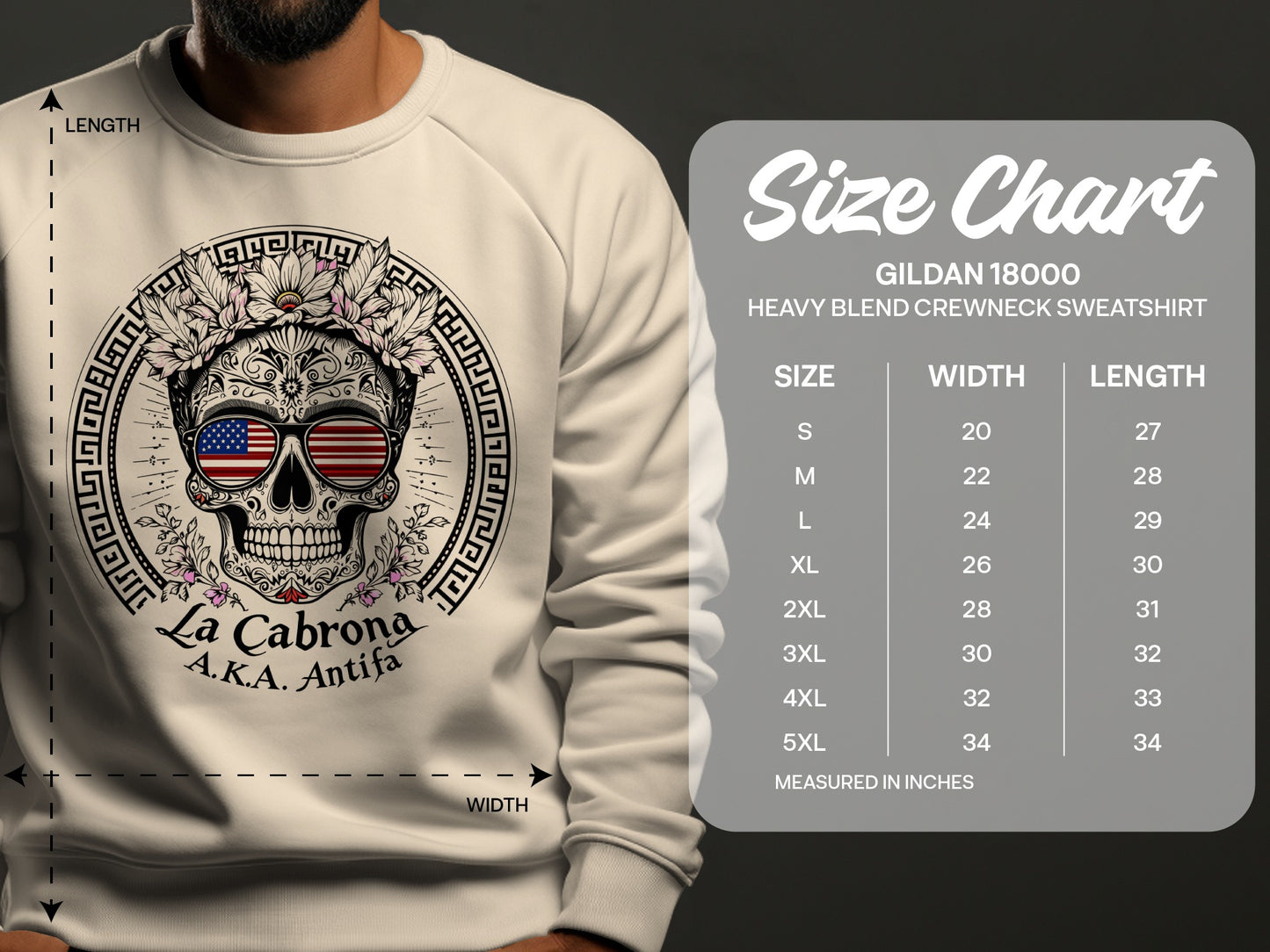 Skull with Floral and Flag Design Sweatshirt