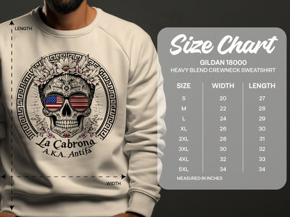 Skull with Floral and Flag Design Sweatshirt