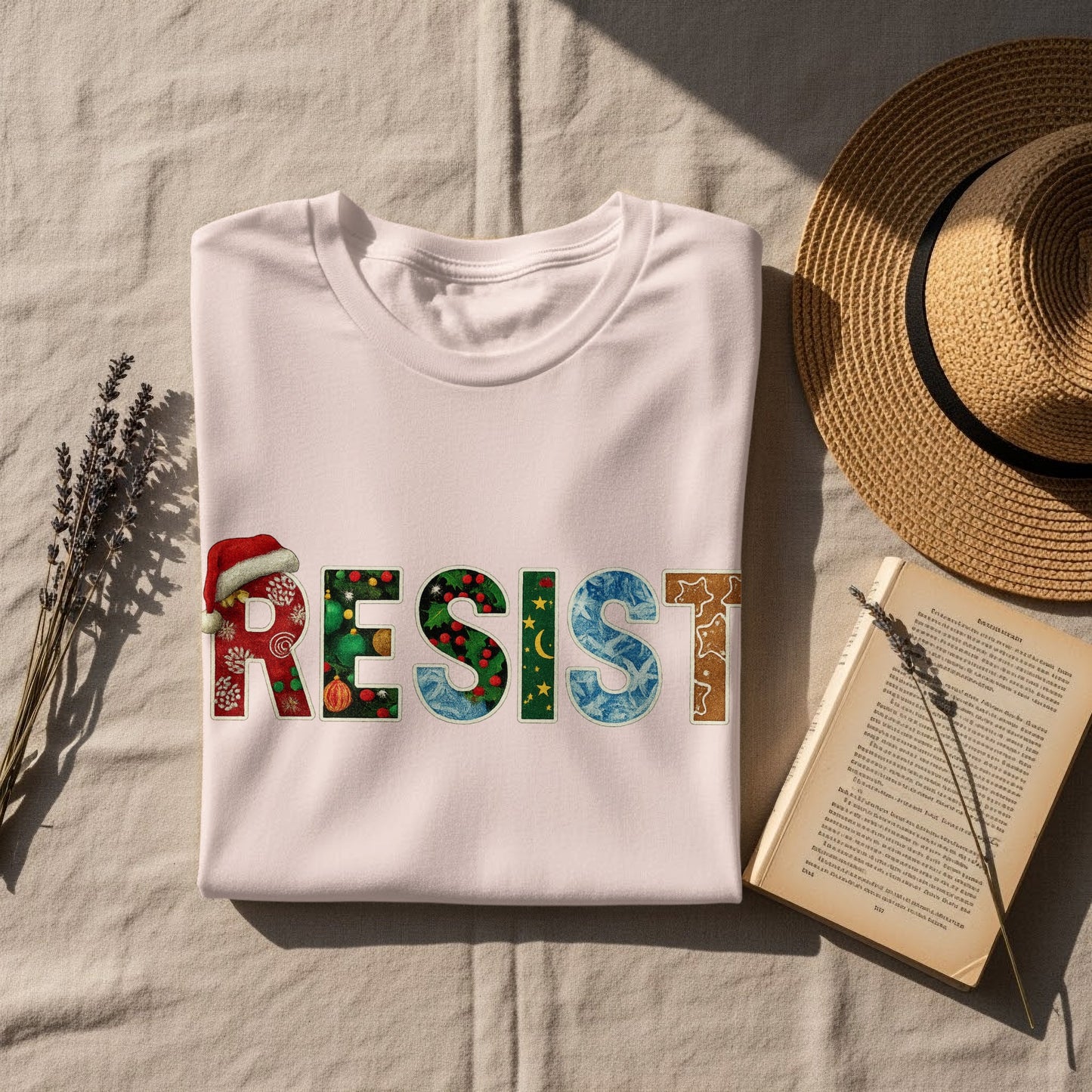 Festive Resist Graphic Design Unisex Shirt