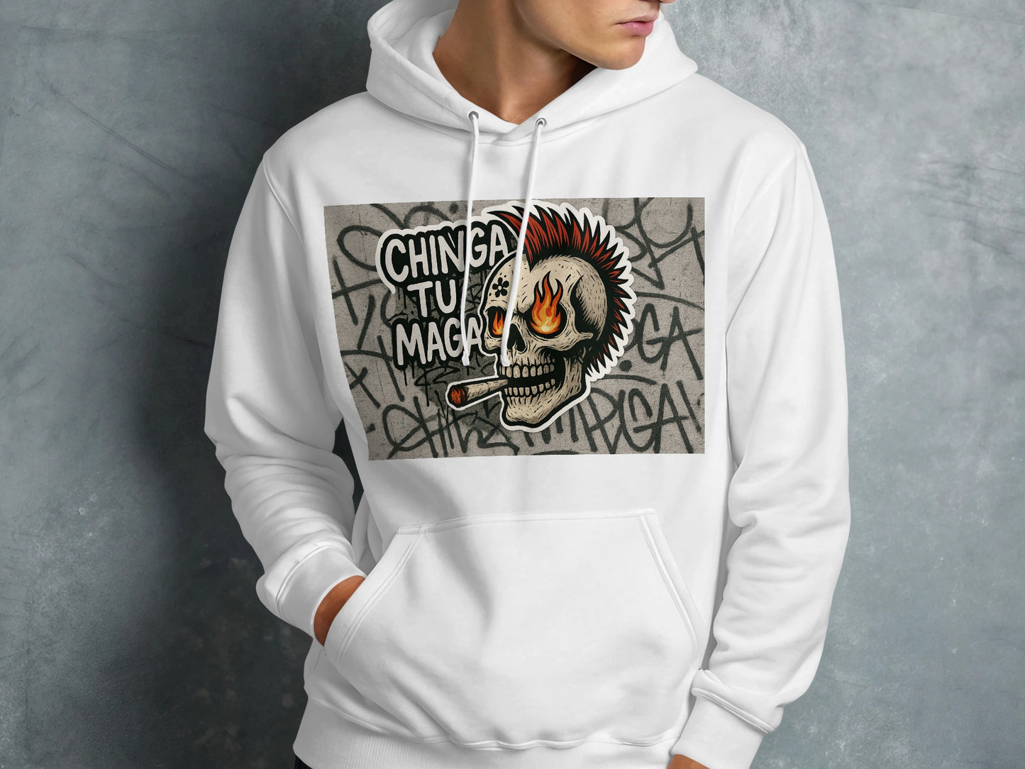 Punk Skull Art Chinga Tu Madre Graphic Hoodie product type