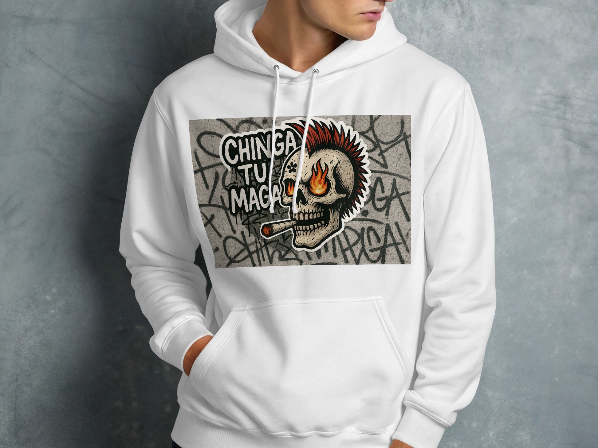 Punk Skull Art Chinga Tu Madre Graphic Hoodie product type