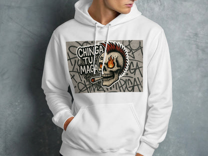 Punk Skull Art Chinga Tu Madre Graphic Hoodie product type