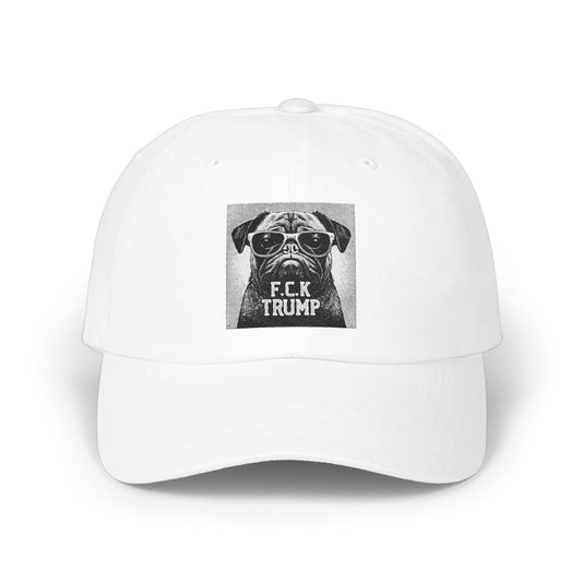 Funny Dog Wearing Sunglasses F C K Trump Hat product