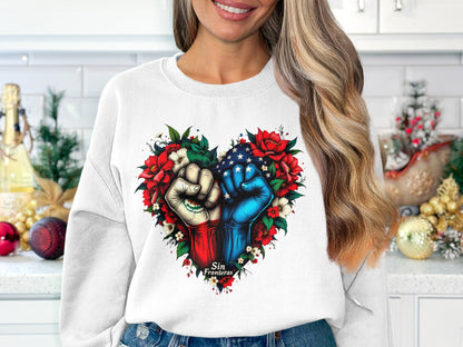 Patriotic Heart Design Graphic Sweatshirt product type