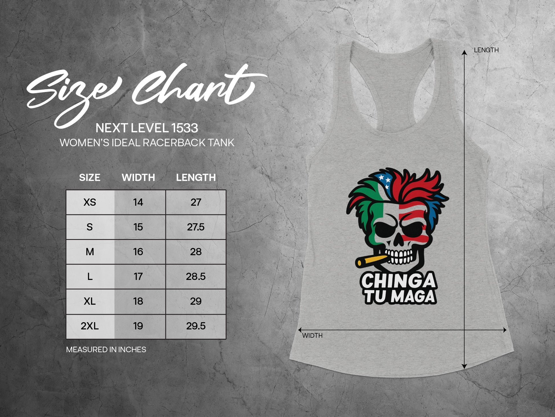 Chinga Tu Maga Skull Graphic Women's Tank Top