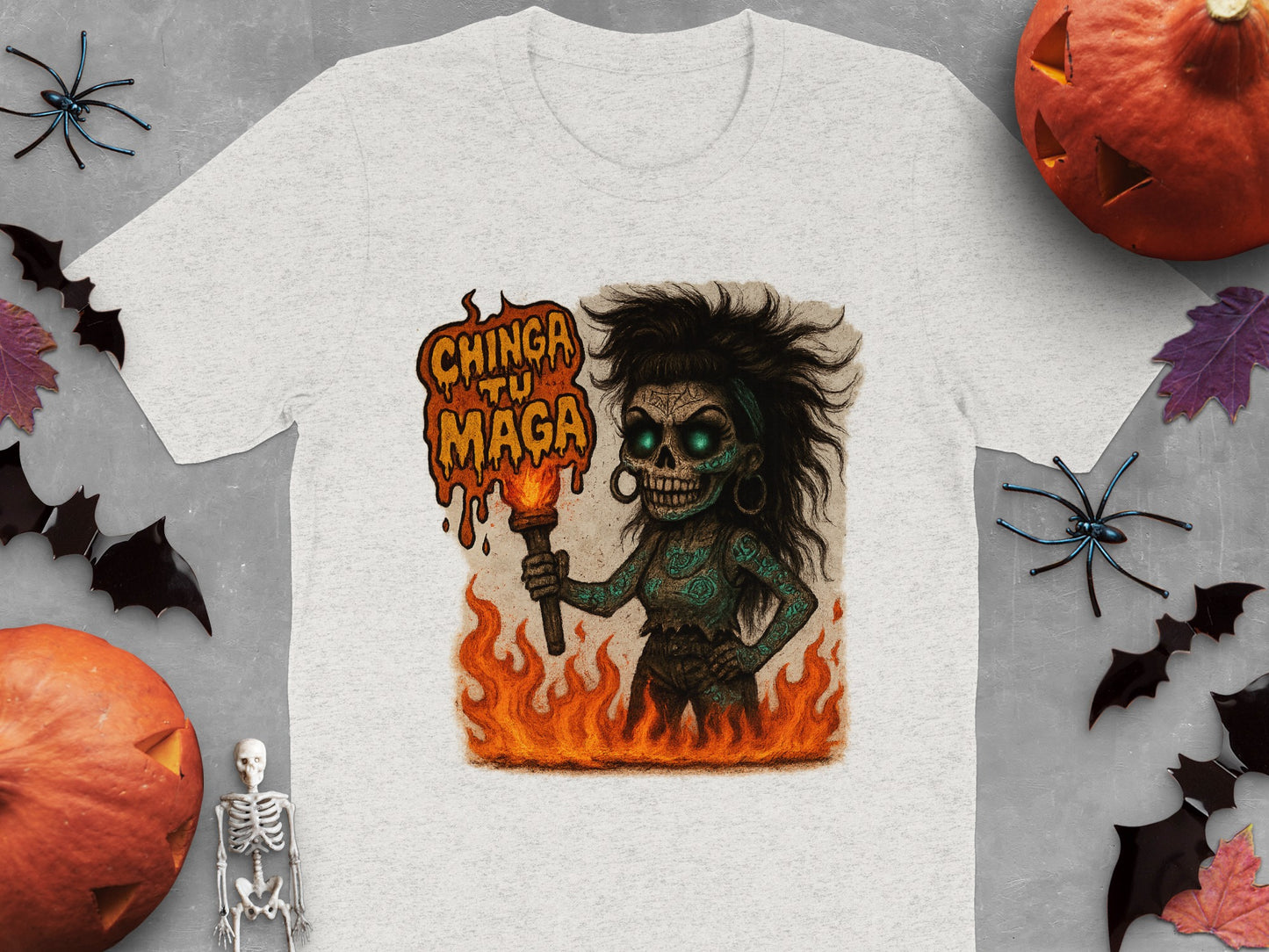 Chinga Tu Maga Skull Graphic Halloween T-shirt product