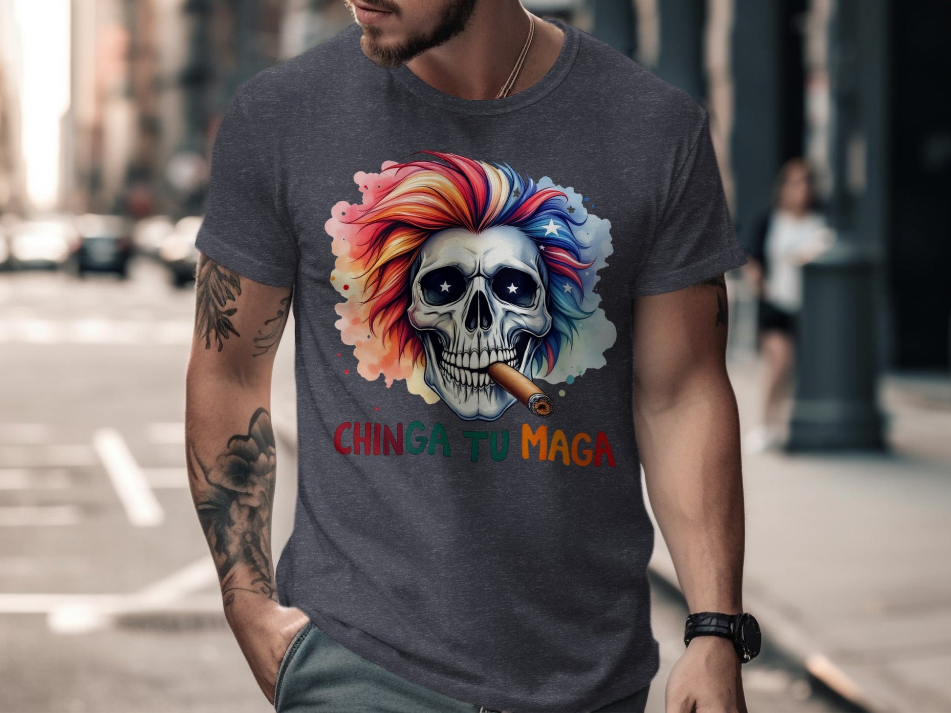 Chinga Tu Maga Skull Graphic T-Shirt product type