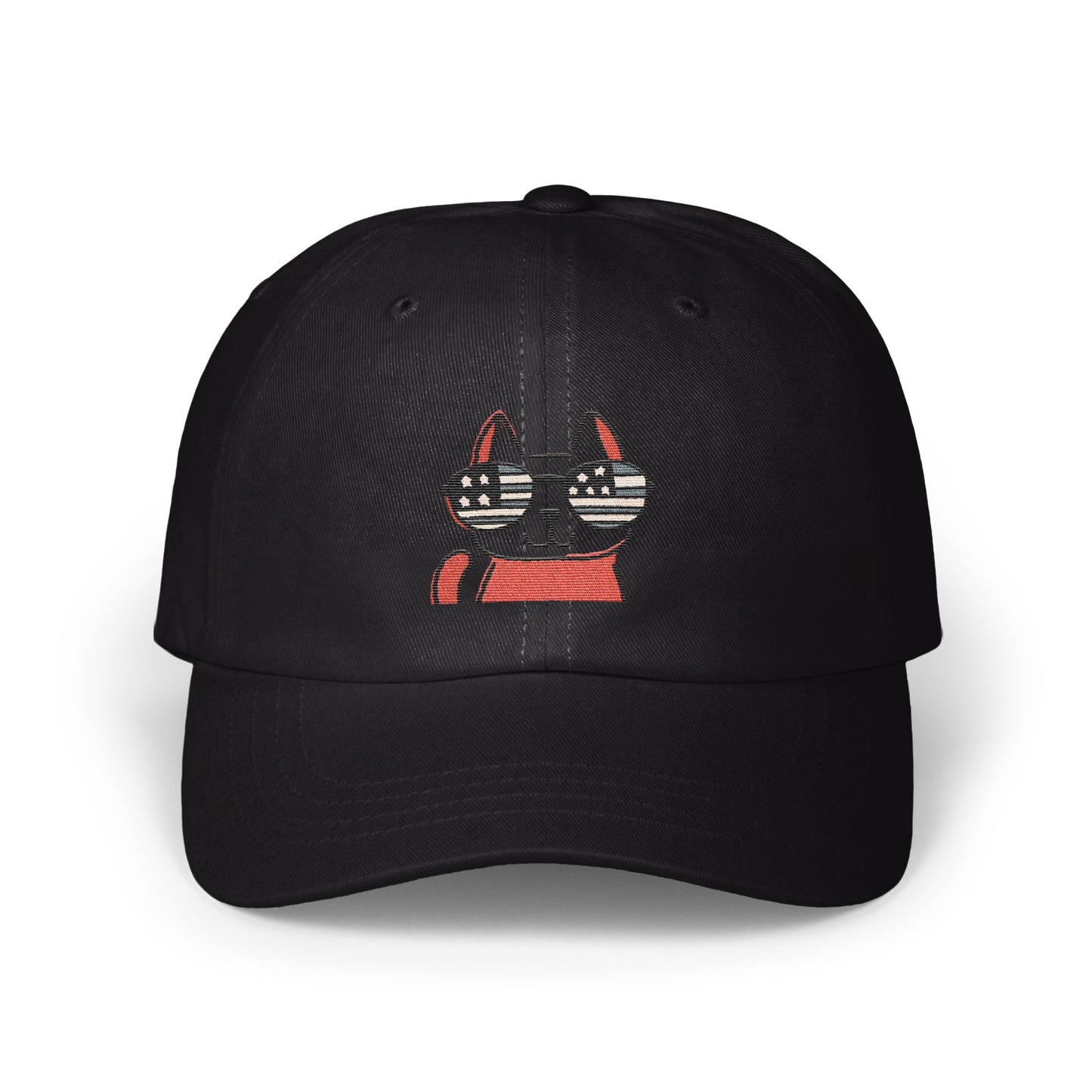 Patriotic Dog Design on Black Baseball Cap product