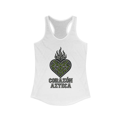 Corazón Azteca Intricate Design White Tank Top